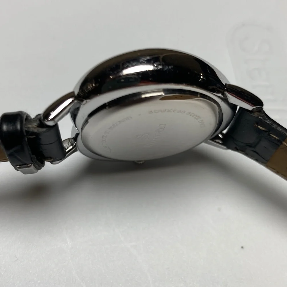 Rovada Claddagh Watch Women Silver Tone Heart blue Dial New Battery black strap